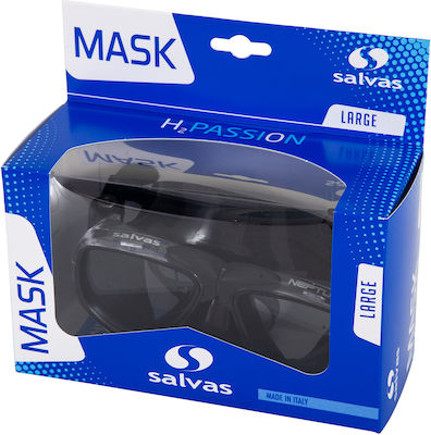 Salvas Silicone Diving Mask Neptun Black Silicone Large Black 52276