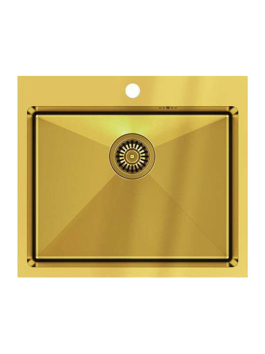 Quadron Ένθετος Νεροχύτης Γωνιακός Inox ΜxΠ Χρυσός 5903242535864