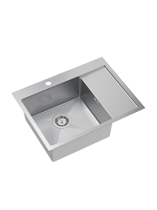 Quadron Ένθετος Νεροχύτης Γωνιακός Inox Brushed ΜxΠ Γκρι 5903242535918
