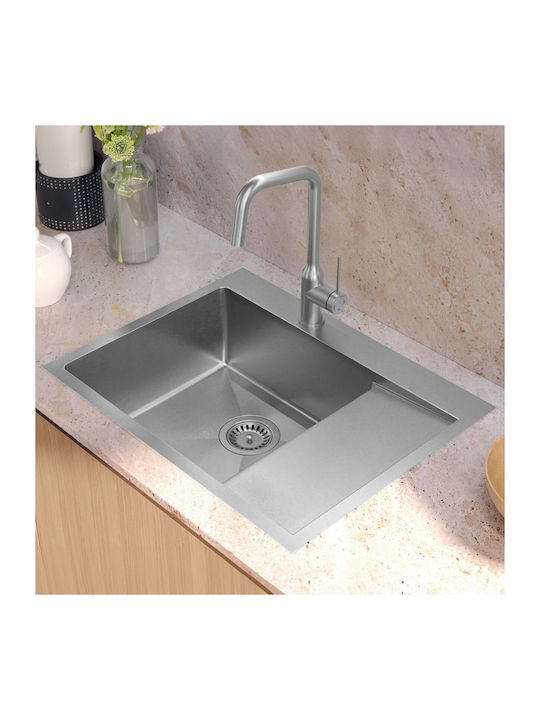 Quadron Ένθετος Νεροχύτης Γωνιακός Inox Brushed ΜxΠ Γκρι 5903242535918
