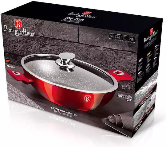 Berlinger Haus Metallic Line Wok Cast Aluminum with Lid with Ceramic Coating 28cm