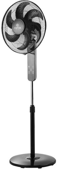 Estia Bow Pedestal Fan 60W 40cm Diameter With Remote Control Black