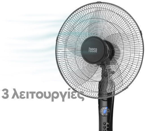 Teesa Ventilator Pe Piedestal 50W Diametru 43cm Cu Telecomandă Negru