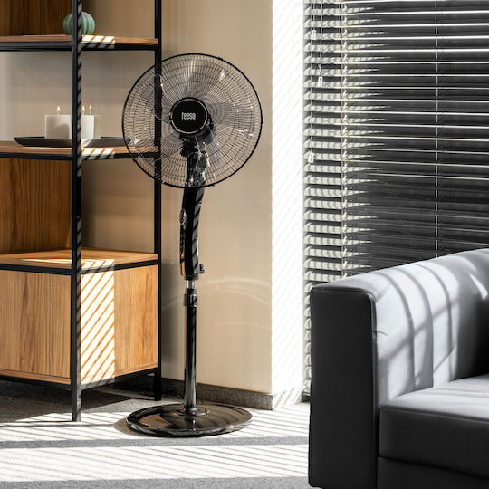 Teesa Ventilator Pe Piedestal 50W Diametru 43cm Cu Telecomandă Negru
