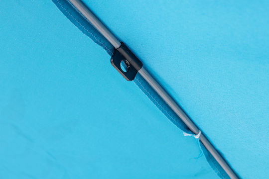 Escape Folding Beach Umbrella Aluminum Diameter 2.2m with UV Protection and Air Vent Light Blue