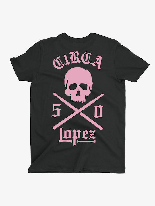 Circa Lopez 50 Men's Short Sleeve T-shirt Black/Pink