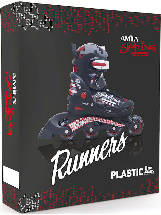 AMILA Inline Einstellbar Rollers Schwarz Erwachsene/Kinder