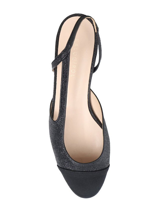 Lederne Damen Ballerinas in Schwarz Farbe