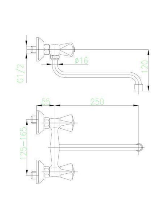 KFA Kitchen Faucet Wall Gray