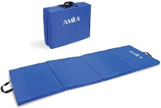 AMILA Exercise Mat Blue with Carry Strap (180x60x4cm)