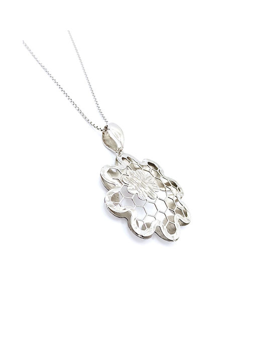 PS Silver Necklace with design Flower from Silver