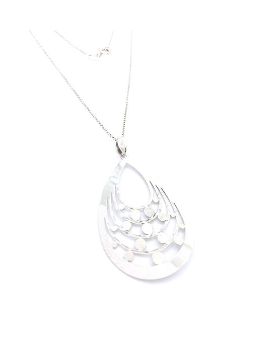 PS Silver Necklace with design Tear from Silver