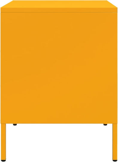 Metal Bedside Tables Yellow Set of 2 36x39x50.5cm