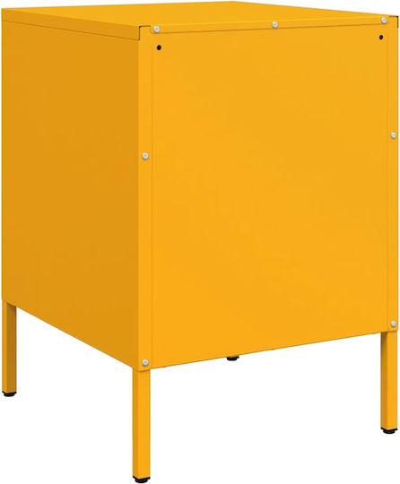Metal Bedside Tables Yellow Set of 2 36x39x50.5cm