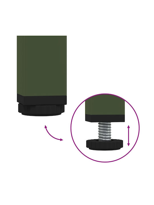 Metal Bedside Table Green 36x39x50.5cm