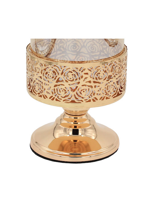Keskor Metallic Sweet Jar with Lid and Foot Gold 11x11x24cm