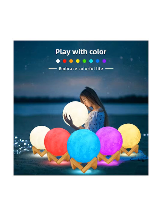 Keskor Διακοσμητικό Φωτιστικό Moon LED RGB 12x12x15εκ.