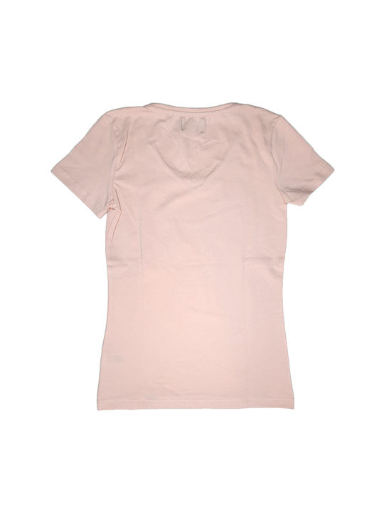 Paco & Co Women's T-shirt with V Neckline Salmon