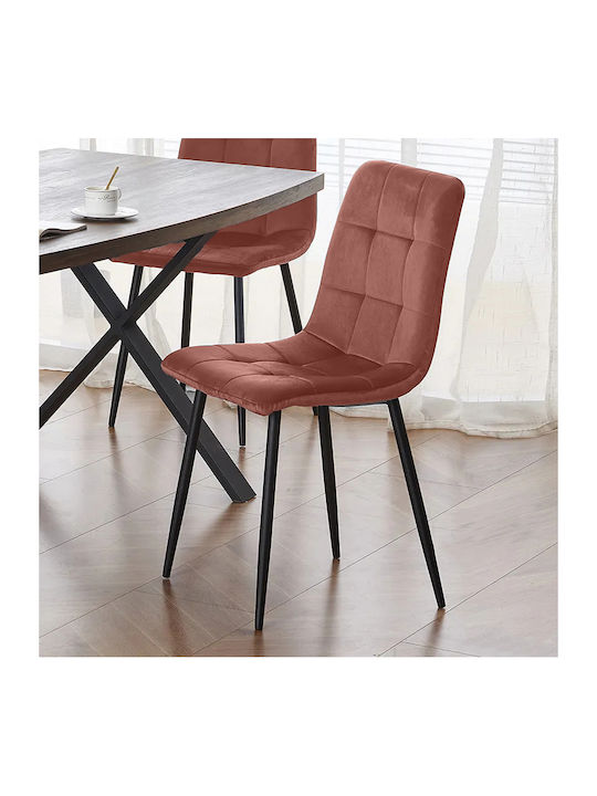 Mona Dining Room Velvet Chair Pink 45x42x90cm