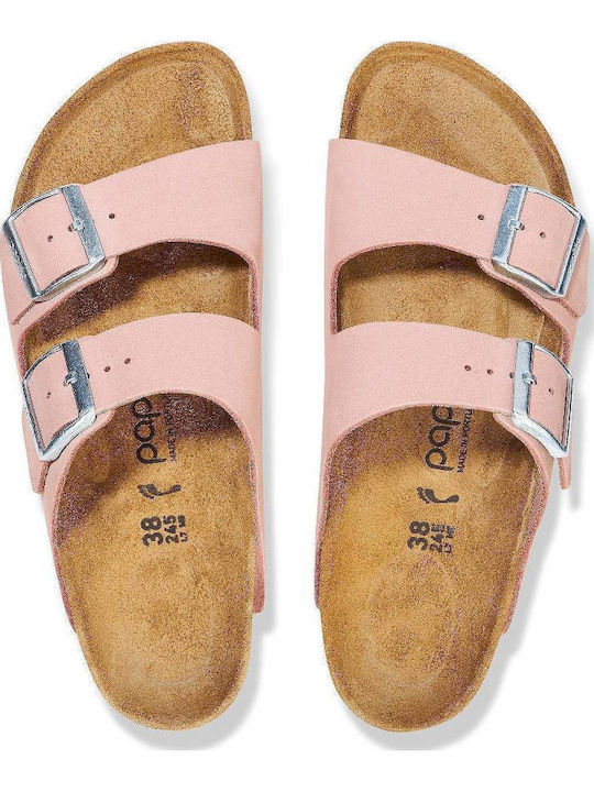 Arizona Leather Women's Flat Sandals Anatomic in Pink Color Narrow Fit