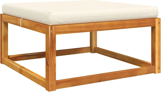 Wooden Cube Garden Stool with Cushion Brown 65x65x29cm