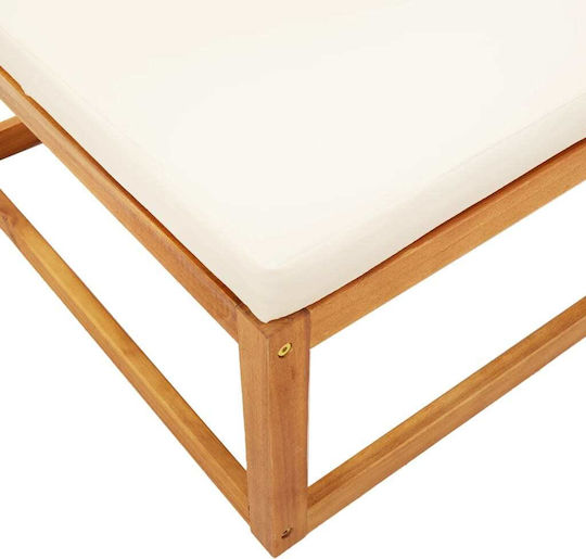 Wooden Cube Garden Stool with Cushion Brown 65x65x29cm