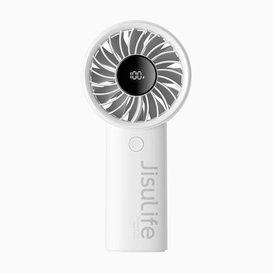 Луксозен преносим вентилатор Jisulife Life4 с цифров LED дисплей, 3600mAh, 5 скорости на вятъра, сив