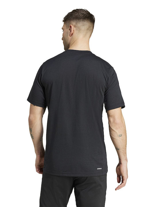 Adidas Herren Sport T-Shirt Kurzarm Schwarz