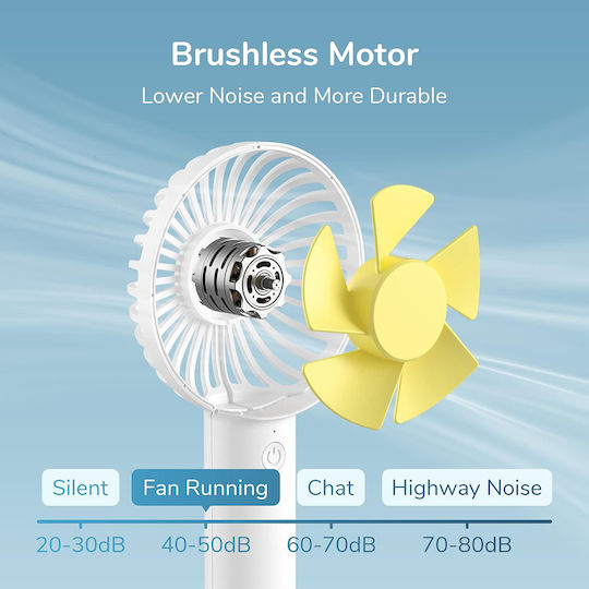 Jisulife Luxury Portable Fan Life1 Plus Fa21 Portable Type-c 3 Speeds 2000mah Brown