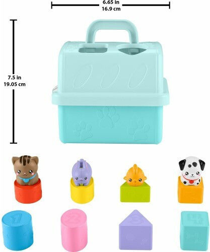 Mattel Fisher-price Βαλιτσάκι Μεταφοράς Ζωάκια Σχήματα Εκπαιδευτικό Παιχνίδι Htw93