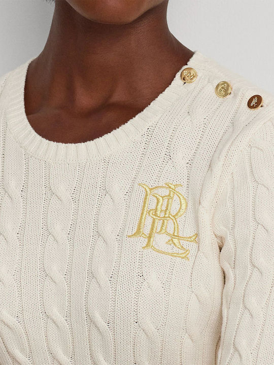 Women's Long Sleeve Sweater Cotton Cream