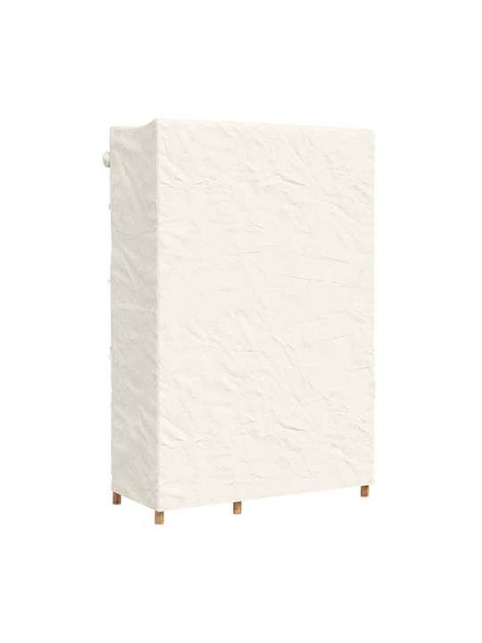 vidaXL Fabric Wardrobe with Zipper and Shelves in White Color 110x45x170cm