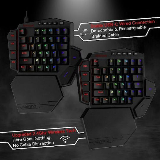 Redragon K585 Diti Fără fir Gaming Tastatură Mecanică Keypad cu Outemu Brown comutatoare și iluminare RGB (Engleză US)