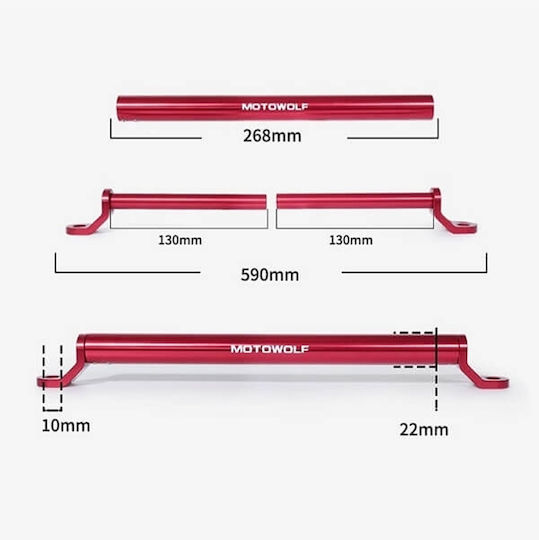 Motowolf Mdl3514 Μπάρα Στήριξης για Βάση Κινητού Μοτοσυκλέτας