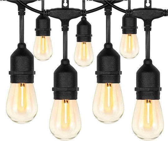Hanging Solar Light Garland Warm White 2700K with Photocell and Remote Control IP44