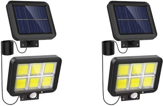 Set 2 Lămpi Solare 30W cu Senzor de Mișcare și Fotocelulă IP67