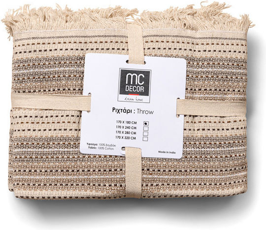 Mc Decor Decken & Couchdecken Sesselüberwurf 170x180cm Ecru