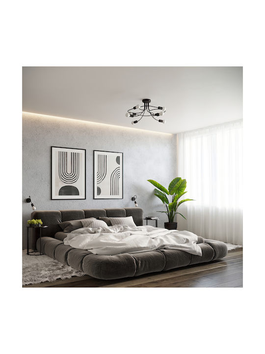 Sollux Ceiling Mount Light Black with Socket E27
