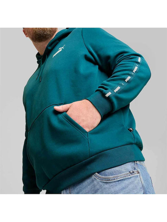 Tape Sweatshirt with Hood Green