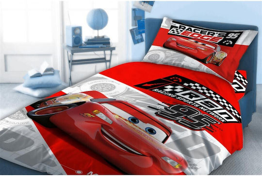 Dimcol Kinderbettlaken Set Einzeln Cars 774 Rosa 160x240cm