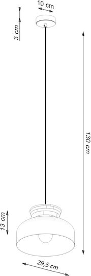 Sollux Κρεμαστό Φωτιστικό Μαύρο με Ντουί E27 29.5εκ.