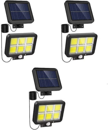 Set 3 Lămpi Solare 30W cu Senzor de Mișcare și Fotocelulă IP67 10.8bucx14.7buccm