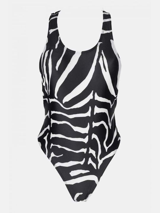 Μαγιό Ολόσωμο Animal Print Μαυρο