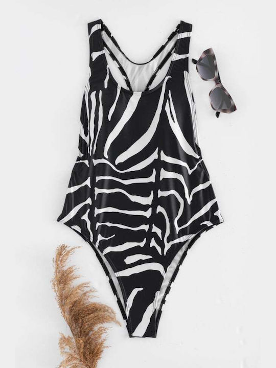 Μαγιό Ολόσωμο Animal Print Μαυρο