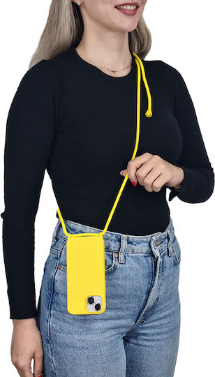 Silicone Case with Lanyard Carryhang Sonique Xiaomi Redmi 13c 4g Redmi 13c 5g Poco C65 4g Yellow
