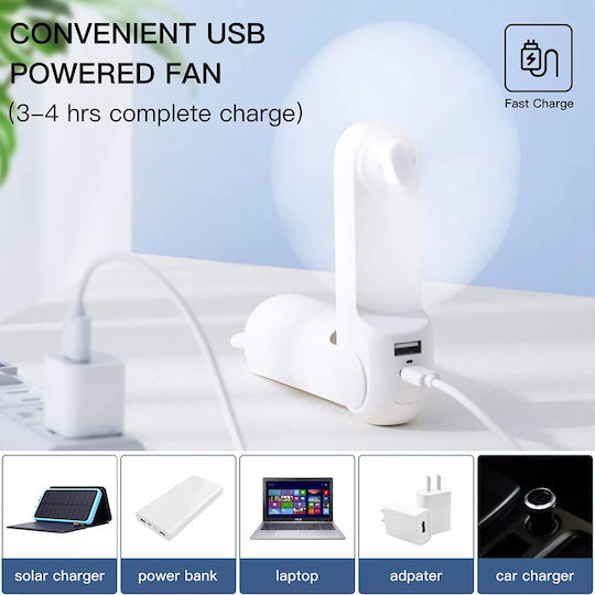 JisuLife Handgehaltenes USB-Ventilator Klappbar 4W Weiß
