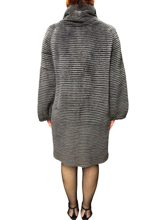 MARKOS LEATHER Women's Short Fur Grey