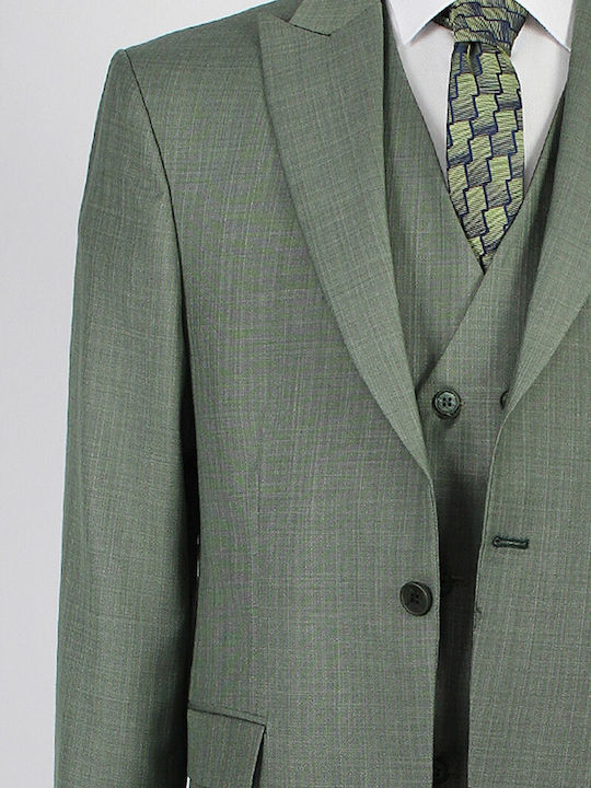 Bernardo Men's Winter Suit with Vest Green