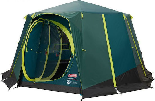 Coleman Octagon Blackout Camping Tent Green With Double Cloth For 8 People 396x396x215cm