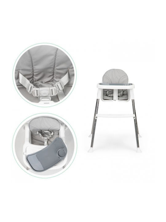 Ecotoys Baby Hochstuhl 2 in 1 mit Höhenverstellbar Weiß